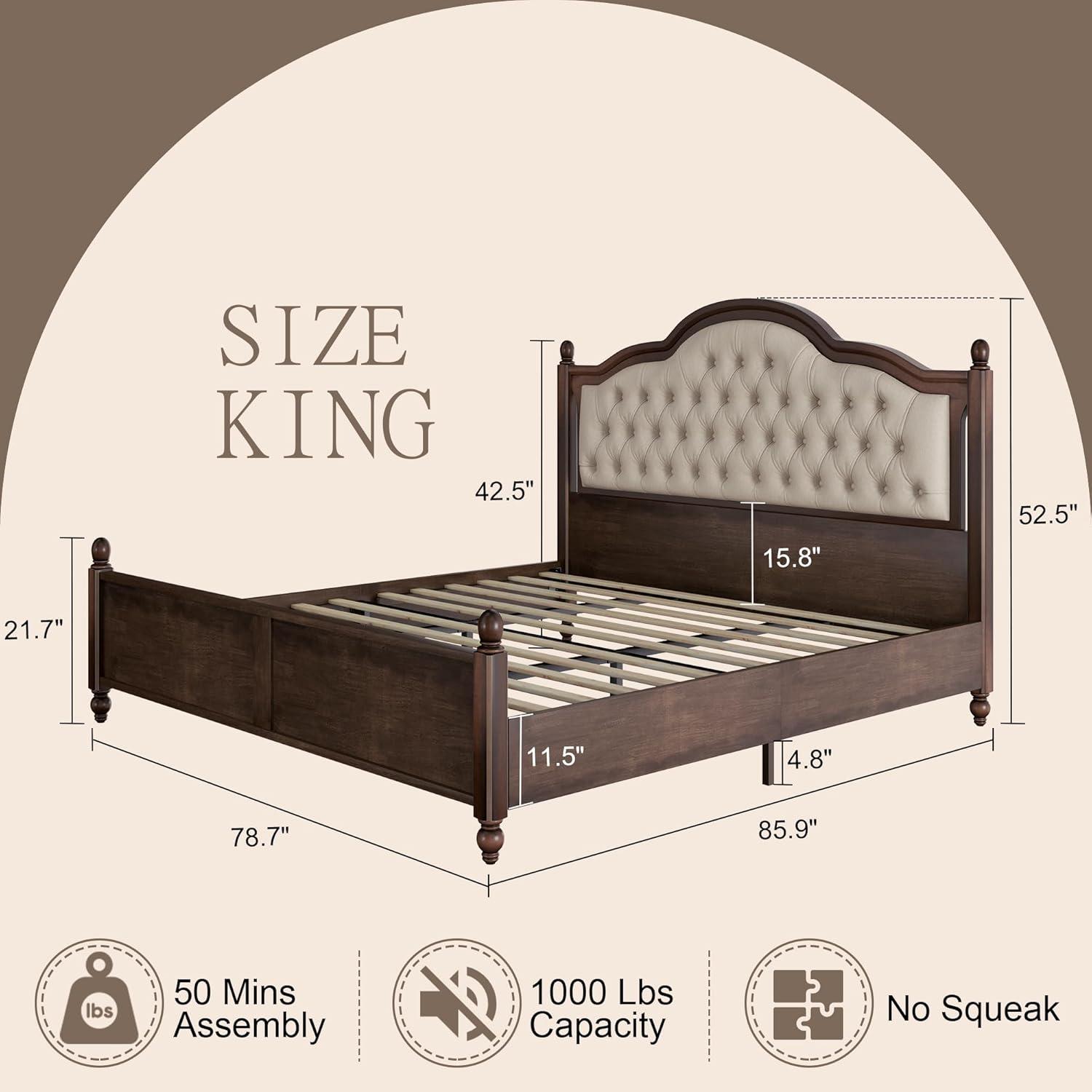 Lark Manor™ Amilio Upholstered Bed Solid Wood Platform