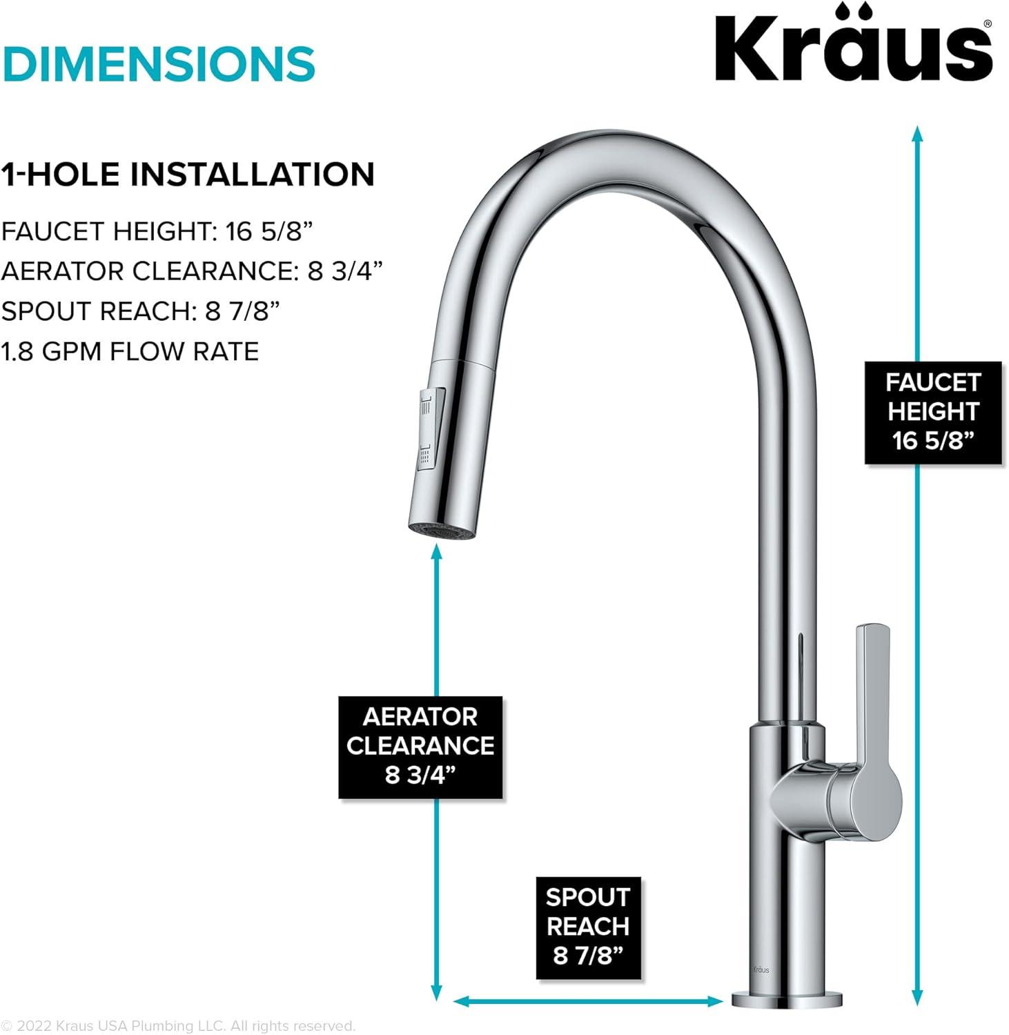 KRAUS Oletto Single Handle Pull Down Kitchen Faucet