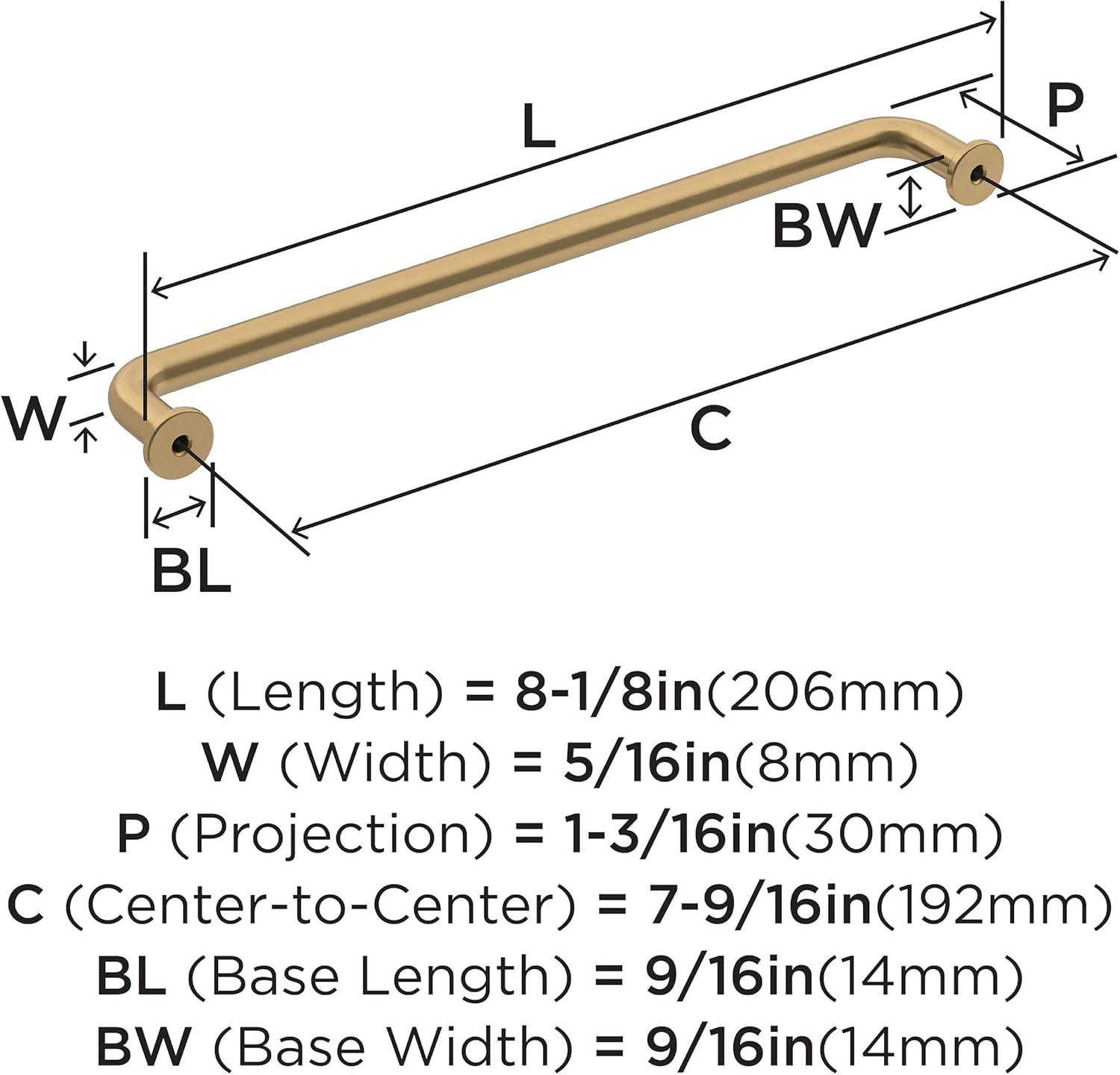 Champagne Bronze 8-Inch Modern Cabinet Bar Pull