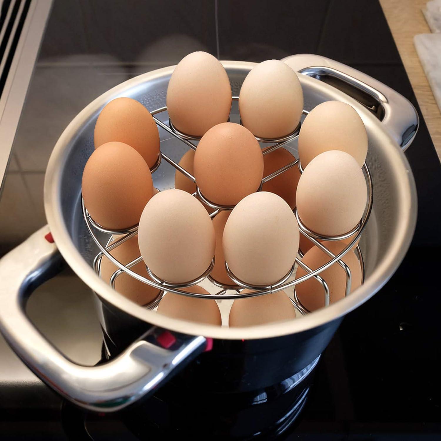 Egg Steamer Rack Trivet for Instant Pot Accessories 5 Qt, 6 Qt, 8 Qt Pressure Cooker 2 Pack Stackable 304 Stainless Steel Multipurpose Cooling Rack,Cooking