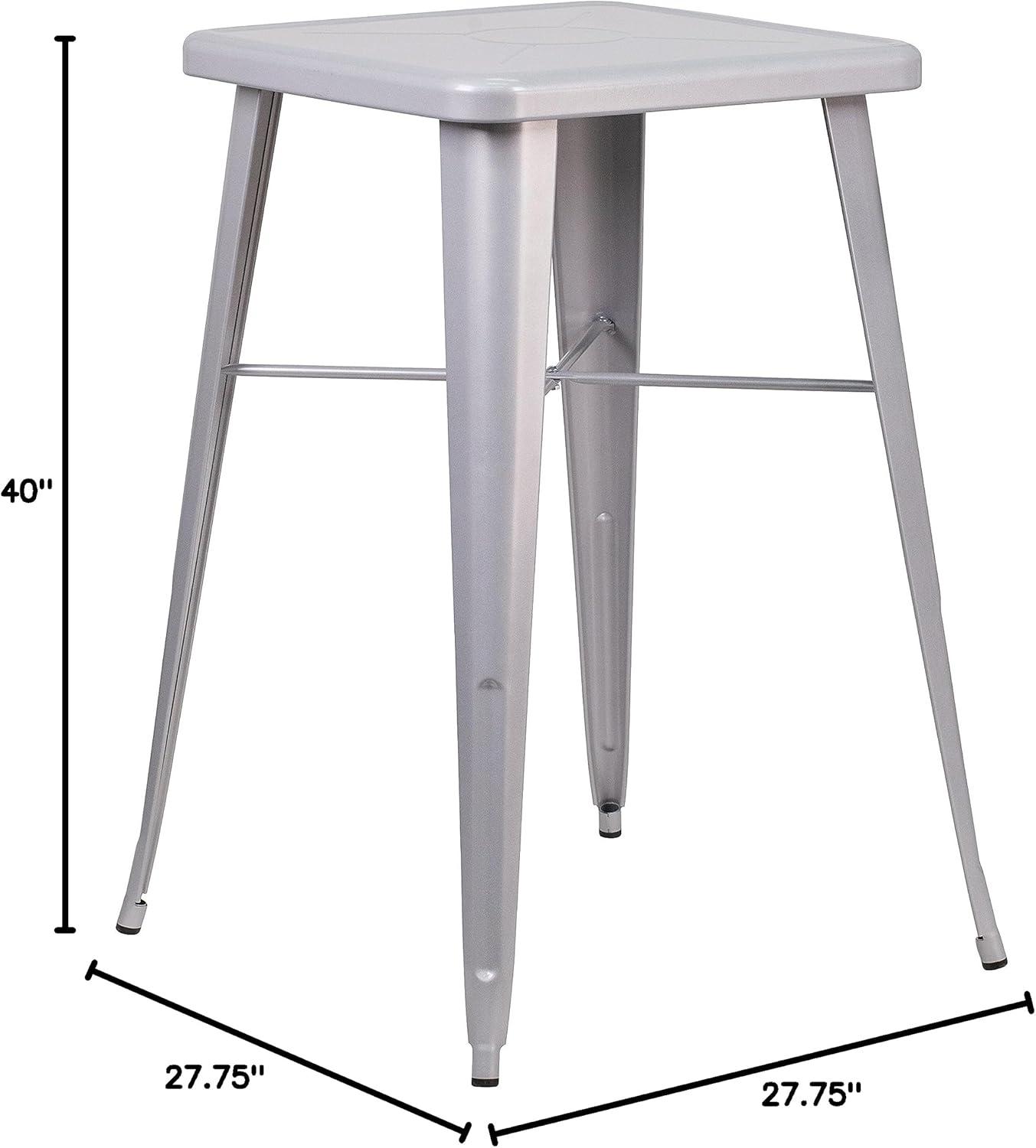 Flash Furniture Commercial Grade 23.75" Square Metal Indoor-Outdoor Bar Height Table