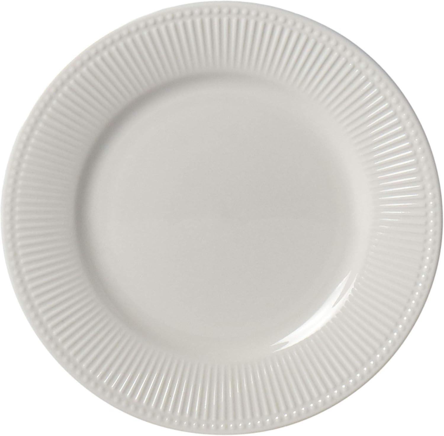 Tabletops Gallery Tabletops Gallery Fleur 16 Piece Dinnerware Set Embossed Bone White Porcelain (Dinner Plate, Salad)