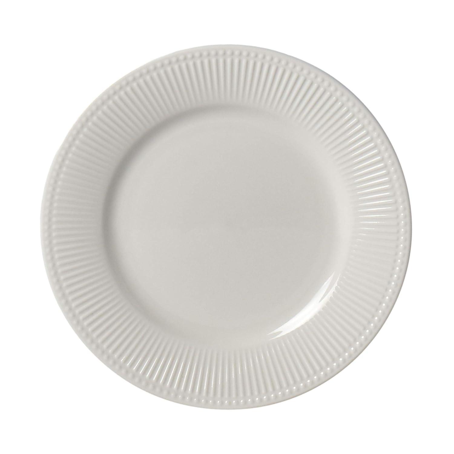 Tabletops Gallery Tabletops Gallery Fleur 16 Piece Dinnerware Set Embossed Bone White Porcelain (Dinner Plate, Salad)