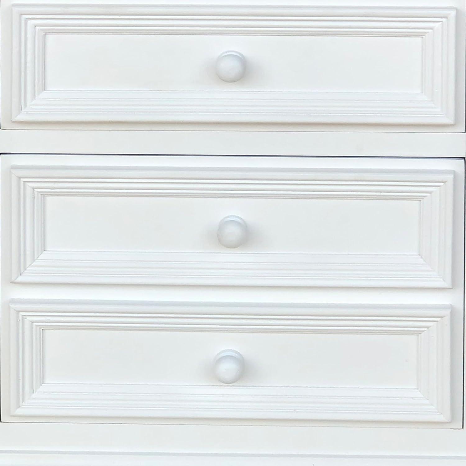 White Wooden 2-Drawer Nightstand with Tapered Legs