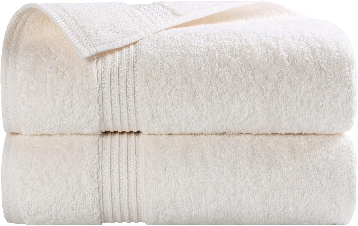 Superior Heritage Certified Egyptian Cotton Plush Absorbent Luxury Bath Towel (Set of 2)