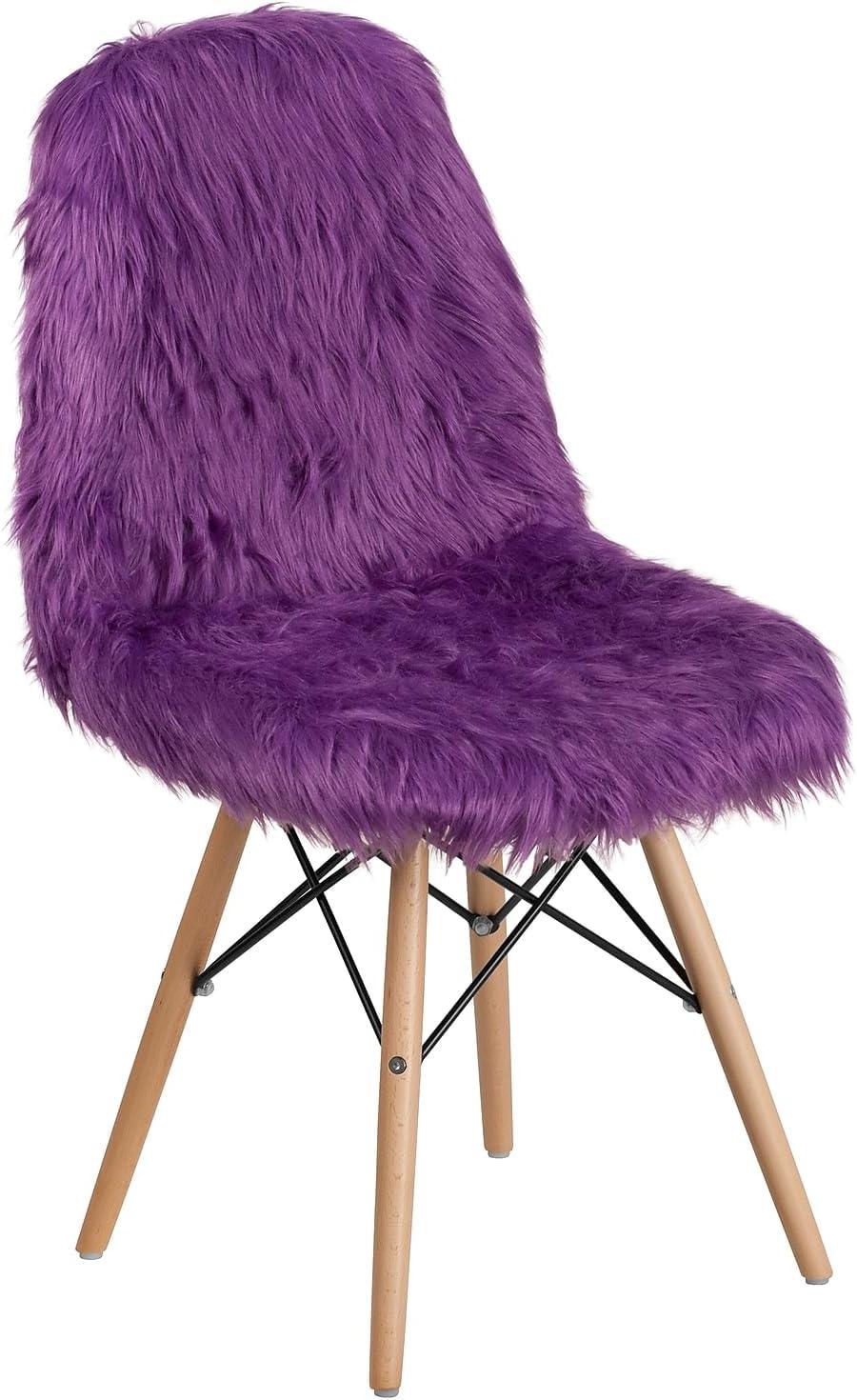 Flash Furniture Shaggy Dog Purple Accent Chair