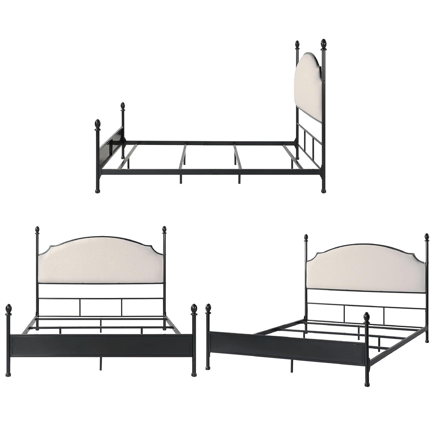 Blakesburg Upholstered Metal Four Poster Bed