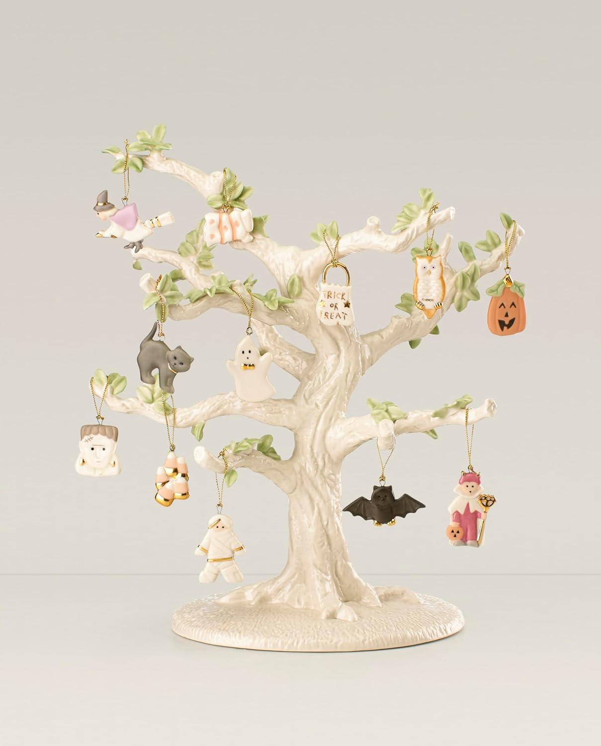 Lenox ORNAMENT TREES 13 Piece Trick or Treat Ornament and Tree Set