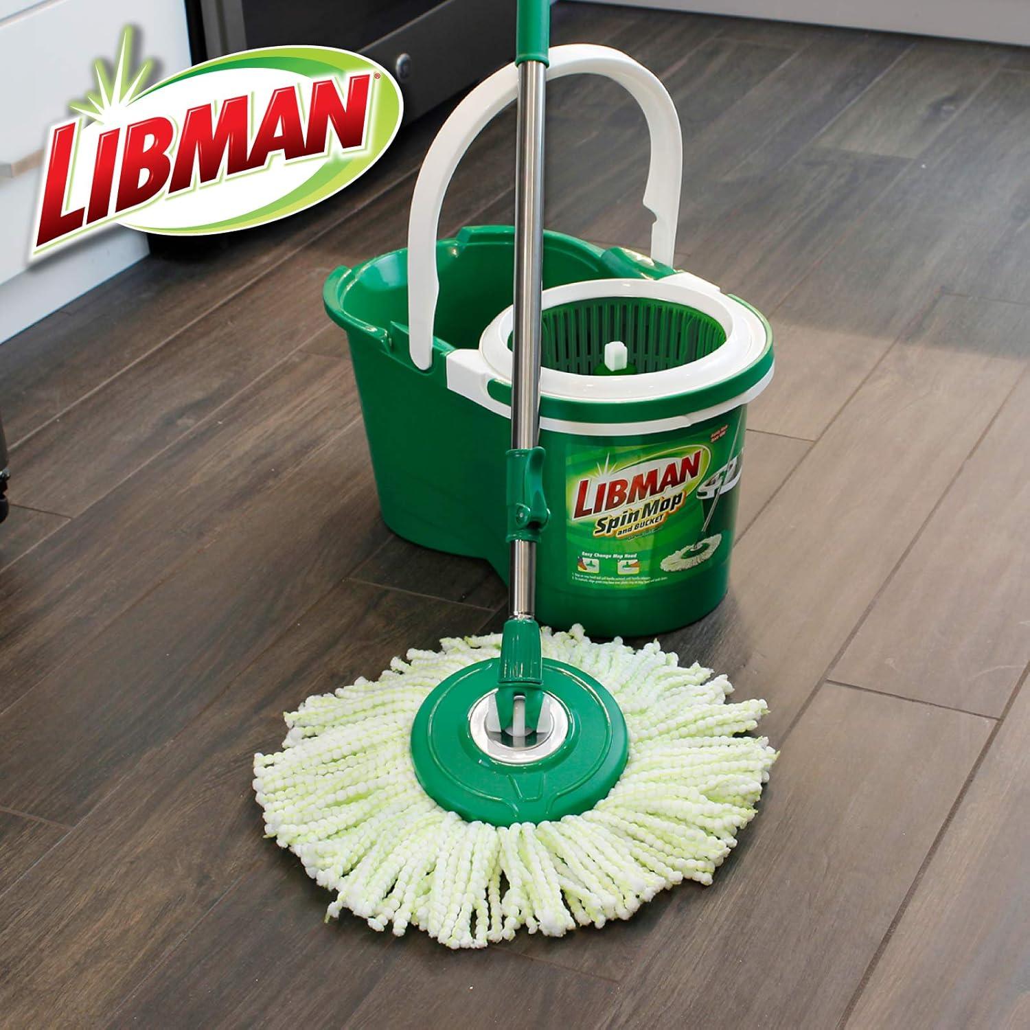 JepoIA All-In- One Microfiber Spin Mop and Bucket Floor Cleaning System, 2 Gallons, Green & White