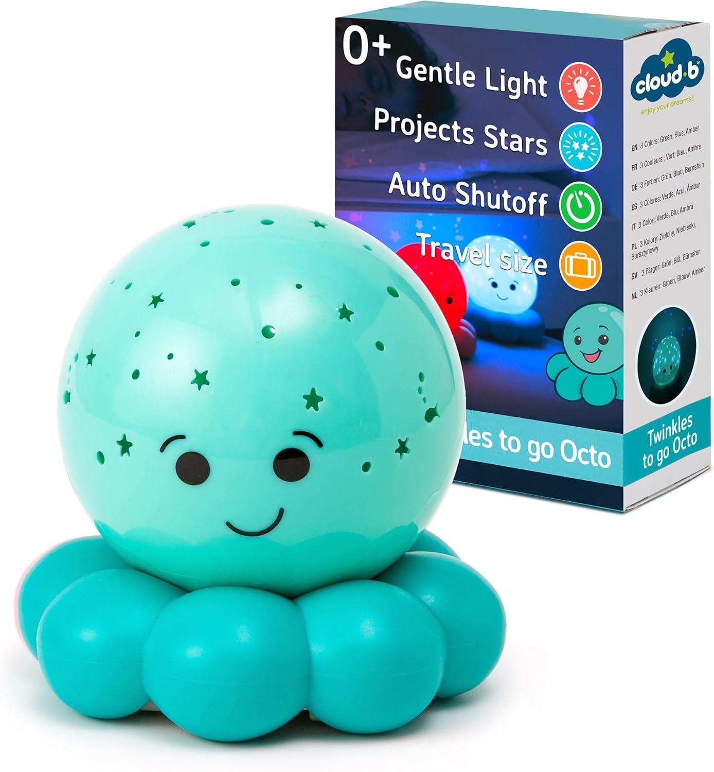 Cloud B Twinkles To Go Color Changing Octo LED Night Light, Blue