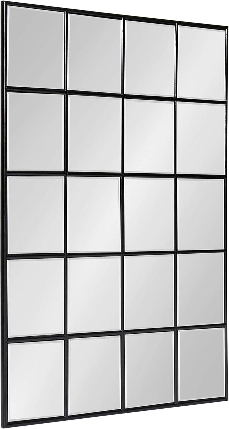 Kate and Laurel Denault Traditional Framed Windowpane Mirror, 24 x 36 Black
