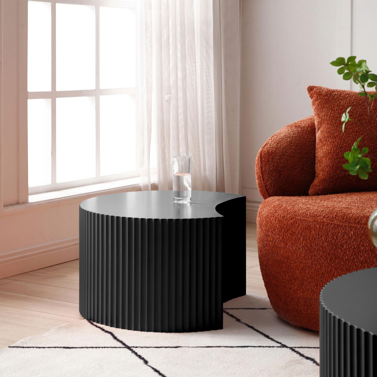 Williamspace Nesting Coffee Table Set, Modern Luxury, 2 Pieces, Black