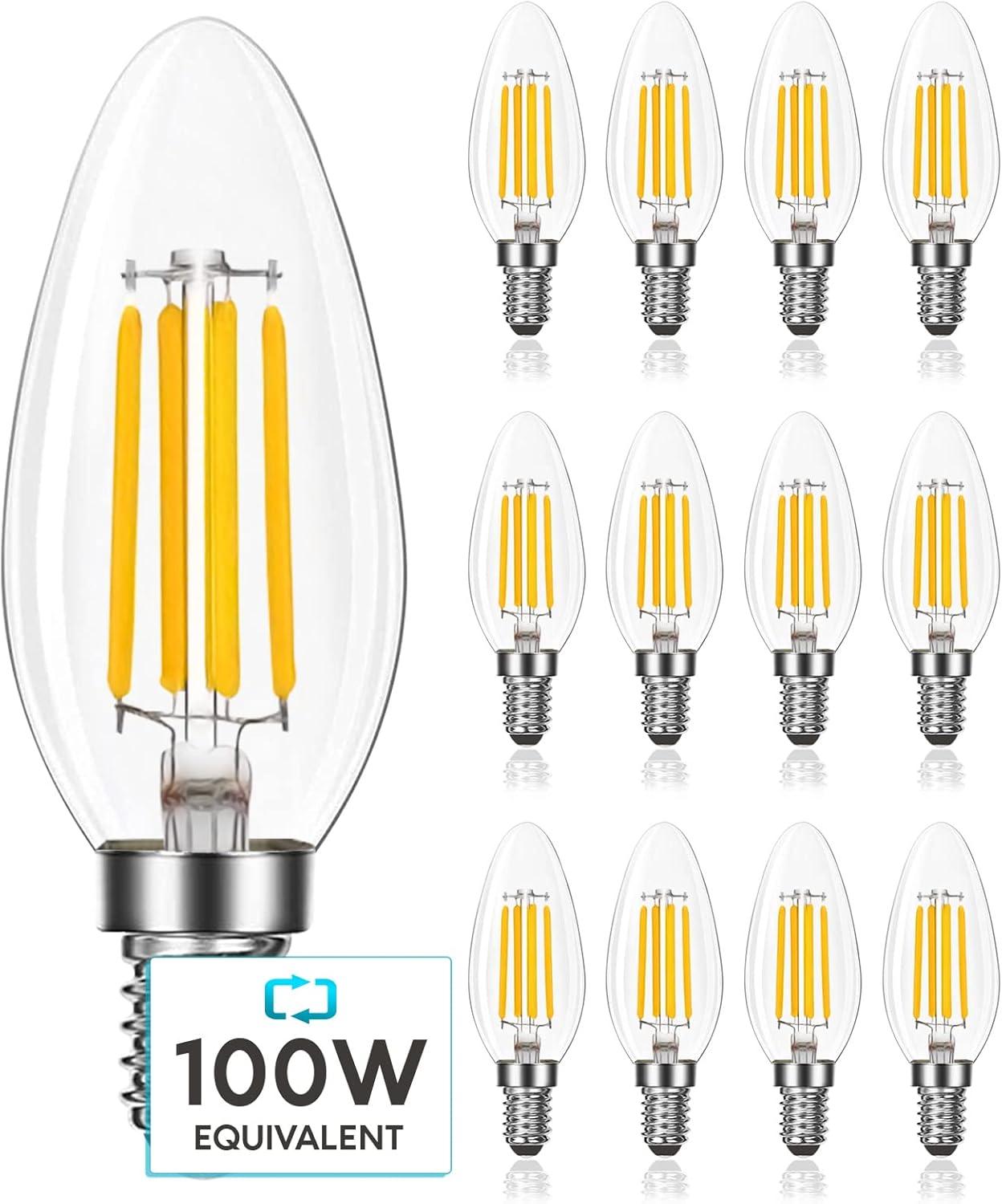 7 Watt (100 Watt Equivalent), B11 LED, Dimmable, Natural White (3500K), E12/Candelabra Base