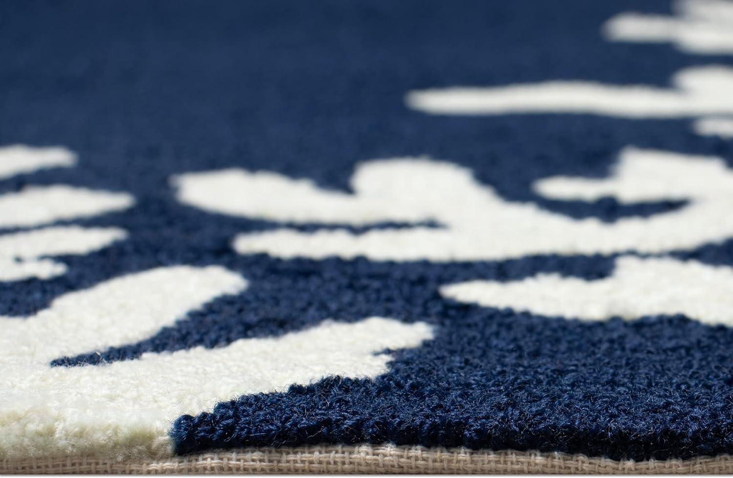 Liora Manne Capri Area Rug Navy Indoor Outdoor Weather Fade Resistant 6x9