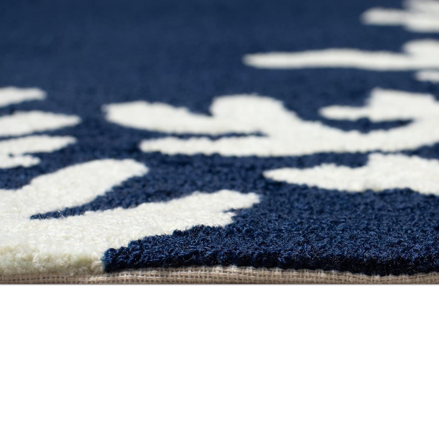 Liora Manne Capri Area Rug Navy Indoor Outdoor Weather Fade Resistant 6x9