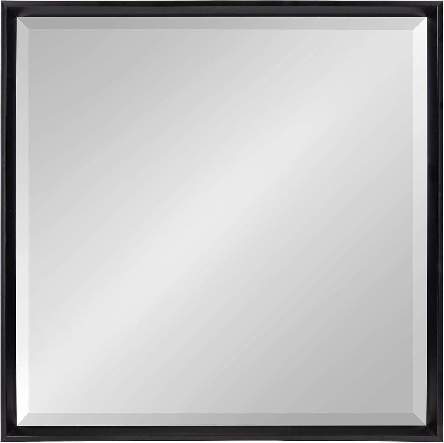 29.5" x 29.5" Calder Square Wall Mirror Black - Kate & Laurel All Things Decor: Modern Style, No Assembly, Wall Mounted