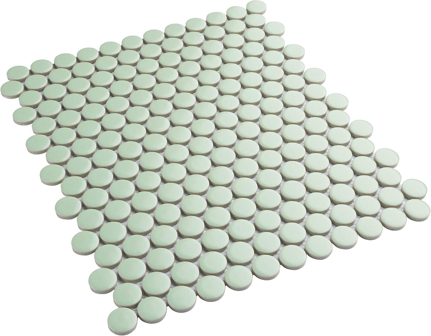 Metro Penny Matte Light Green Porcelain Mosaic Tile