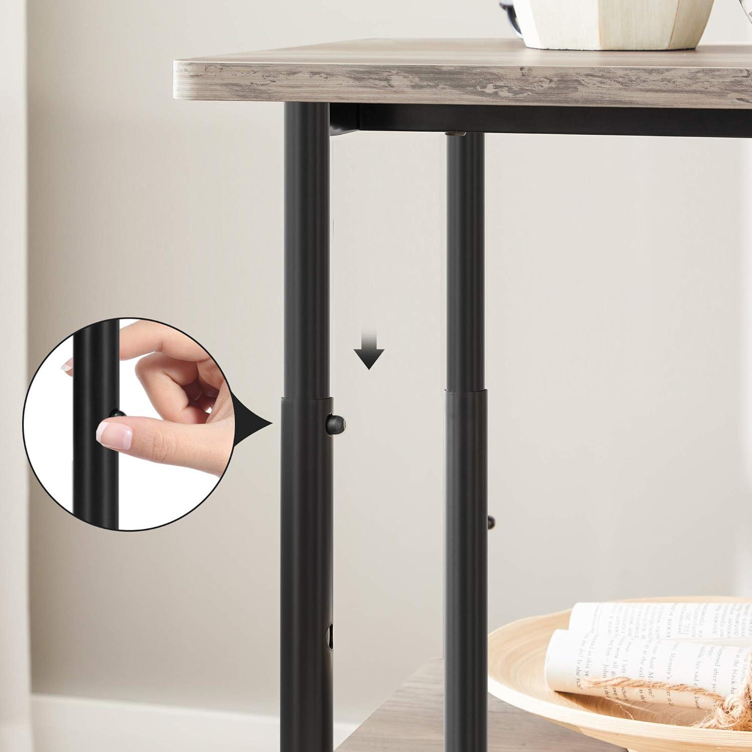 VASAGLE Printer Stand with Locking Wheels, 3-Tier Shelf, Industrial Under Desk Heavy-Duty Mobile Cart for Home Office, Heather Greige and Black UOPS003B02