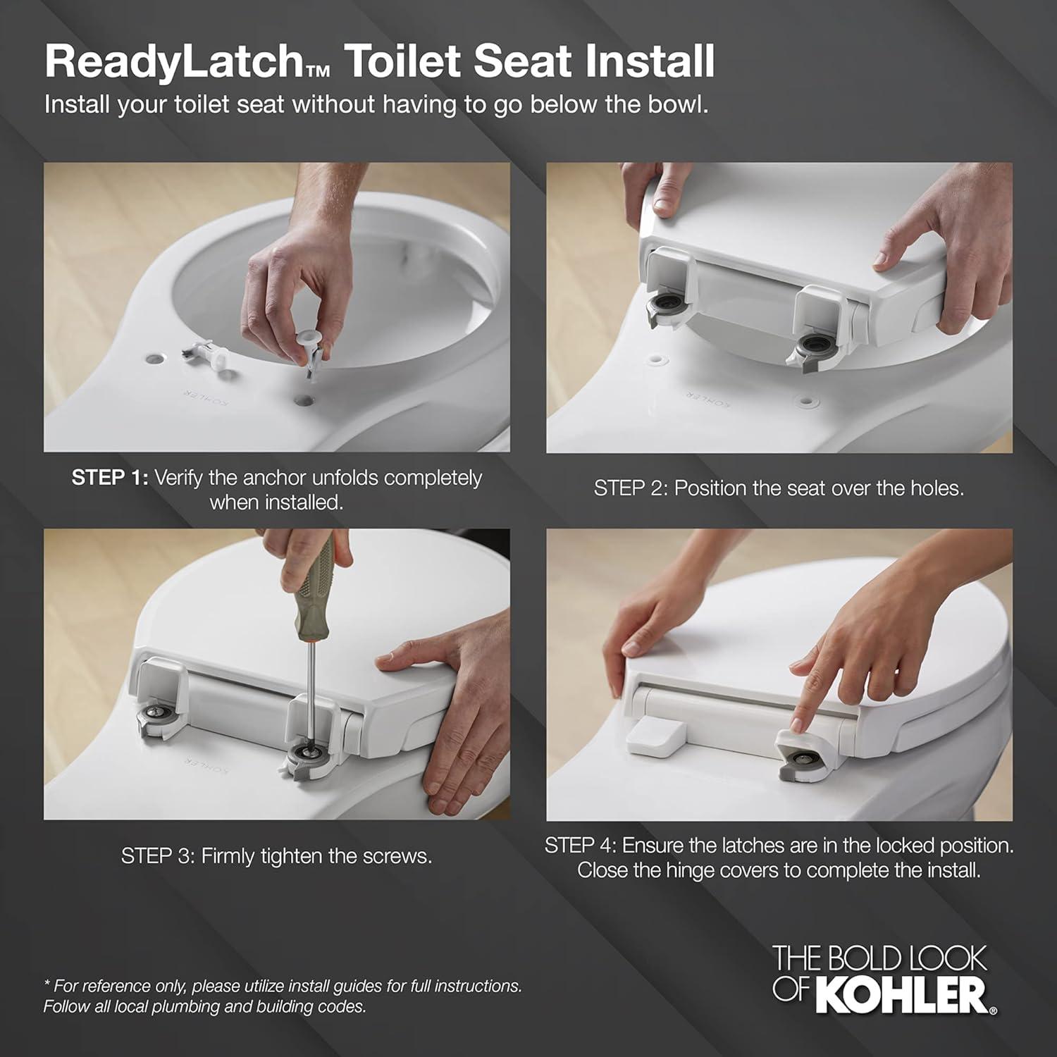 Brevia Toilet Seat with Quick-Release Hinges and Grip-Tight Bumpers