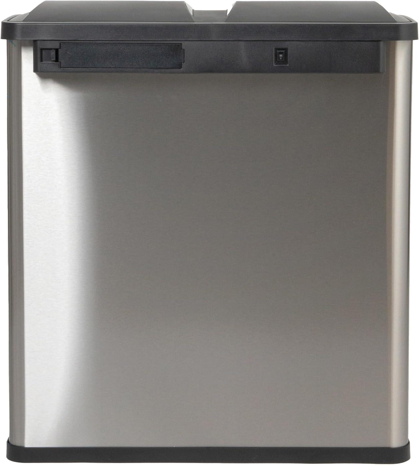 Household Essentials Steel Motion Sensor Multi-Compartment Trash/Recycling Bins - 8 Gallons