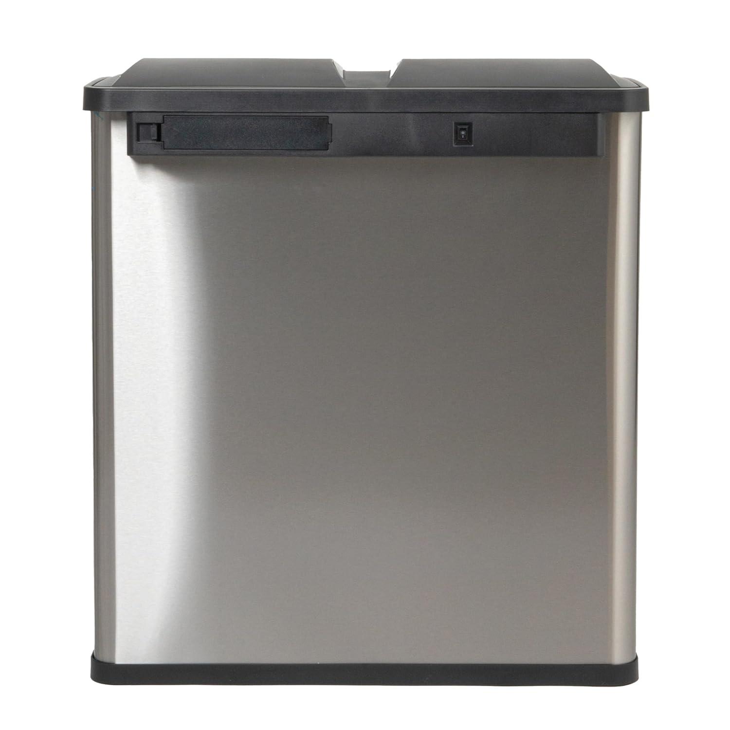 Household Essentials Steel Motion Sensor Multi-Compartment Trash/Recycling Bins - 8 Gallons