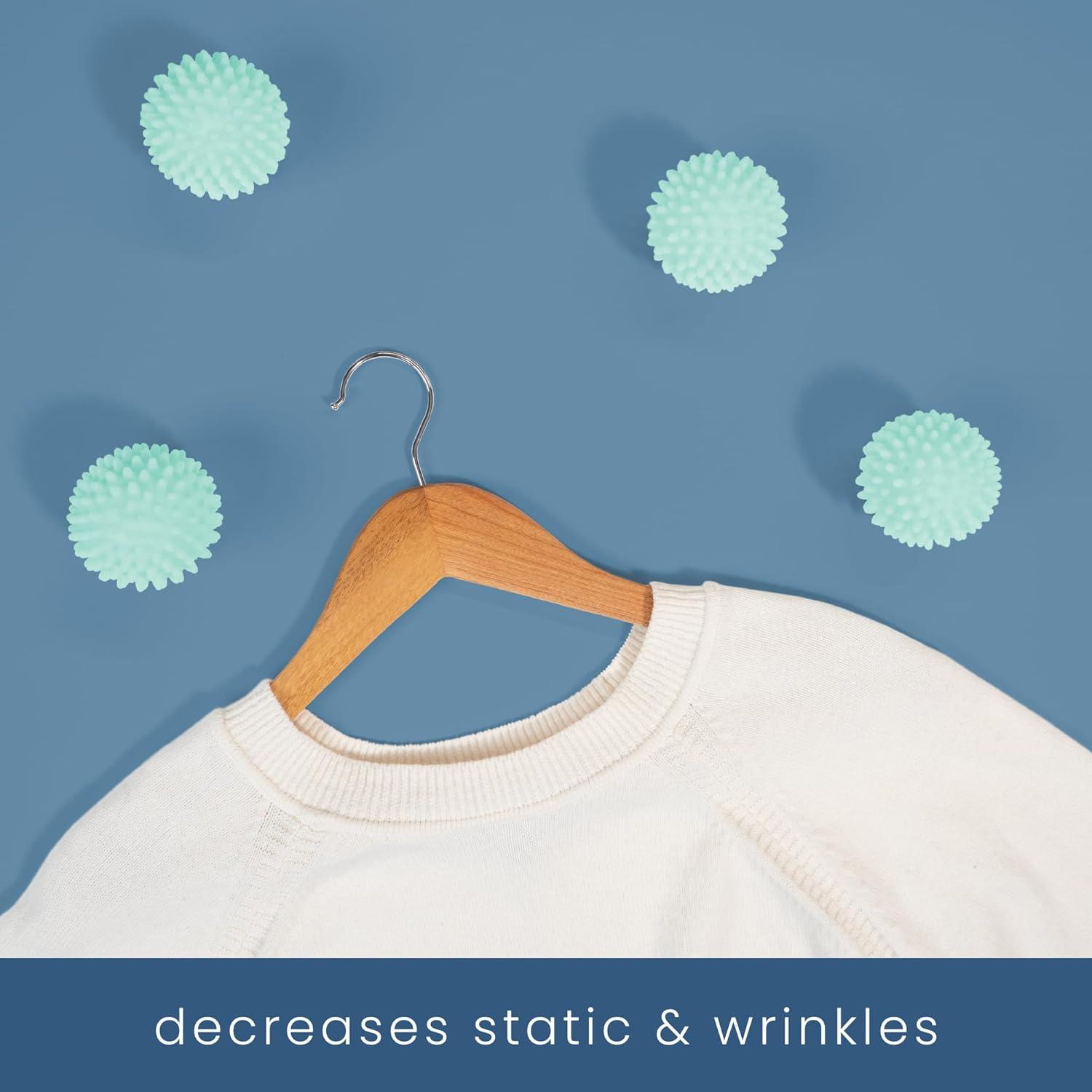 S&T INC. Reusable Laundry Dryer Balls, Soften and Fluff Laundry, Blue, 2.5 in, 6 Pack