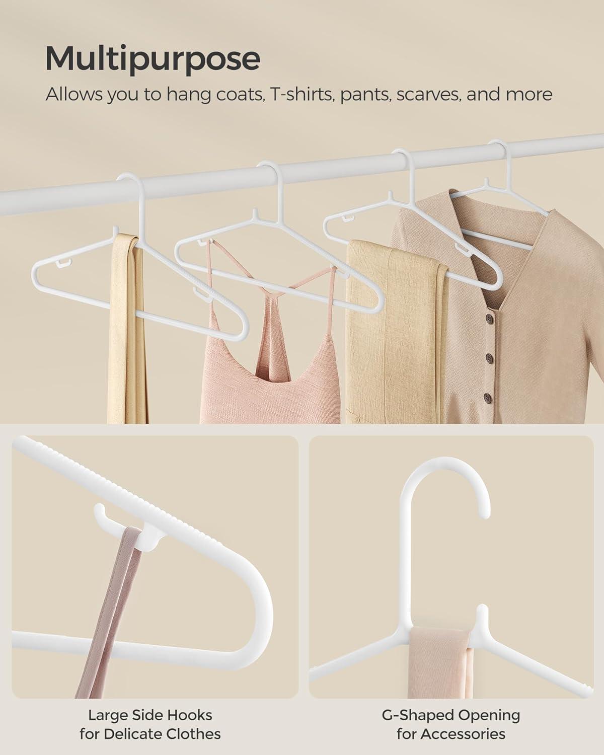 Rebrilliant 50-Pack Slim PP Plastic Hangers | Space-Saving, Non-Slip Design For Shirts And Scarves