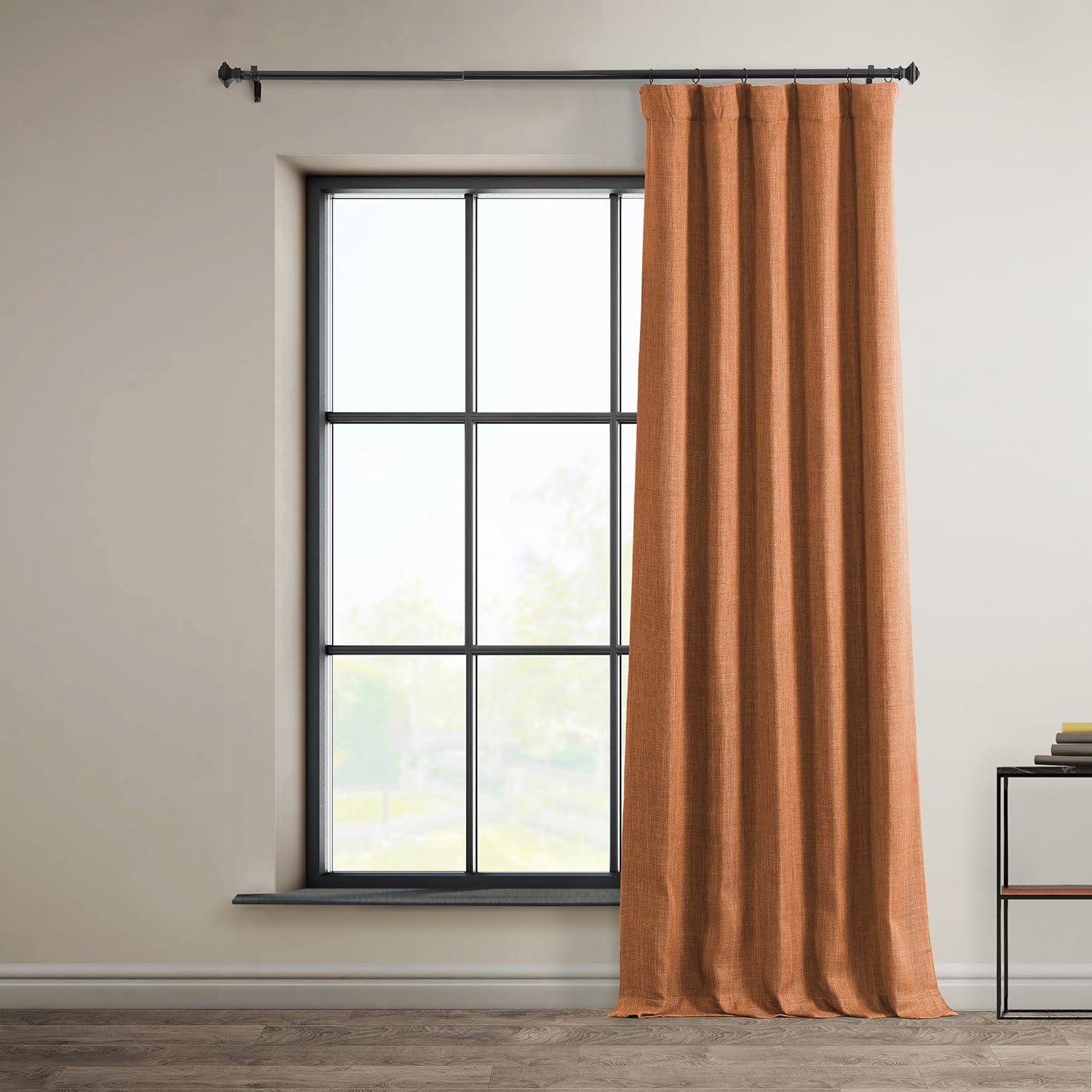Desert Orange Solid Rod Pocket Room Darkening Curtain - 50 in. W x 108 in. L (1 Panel)