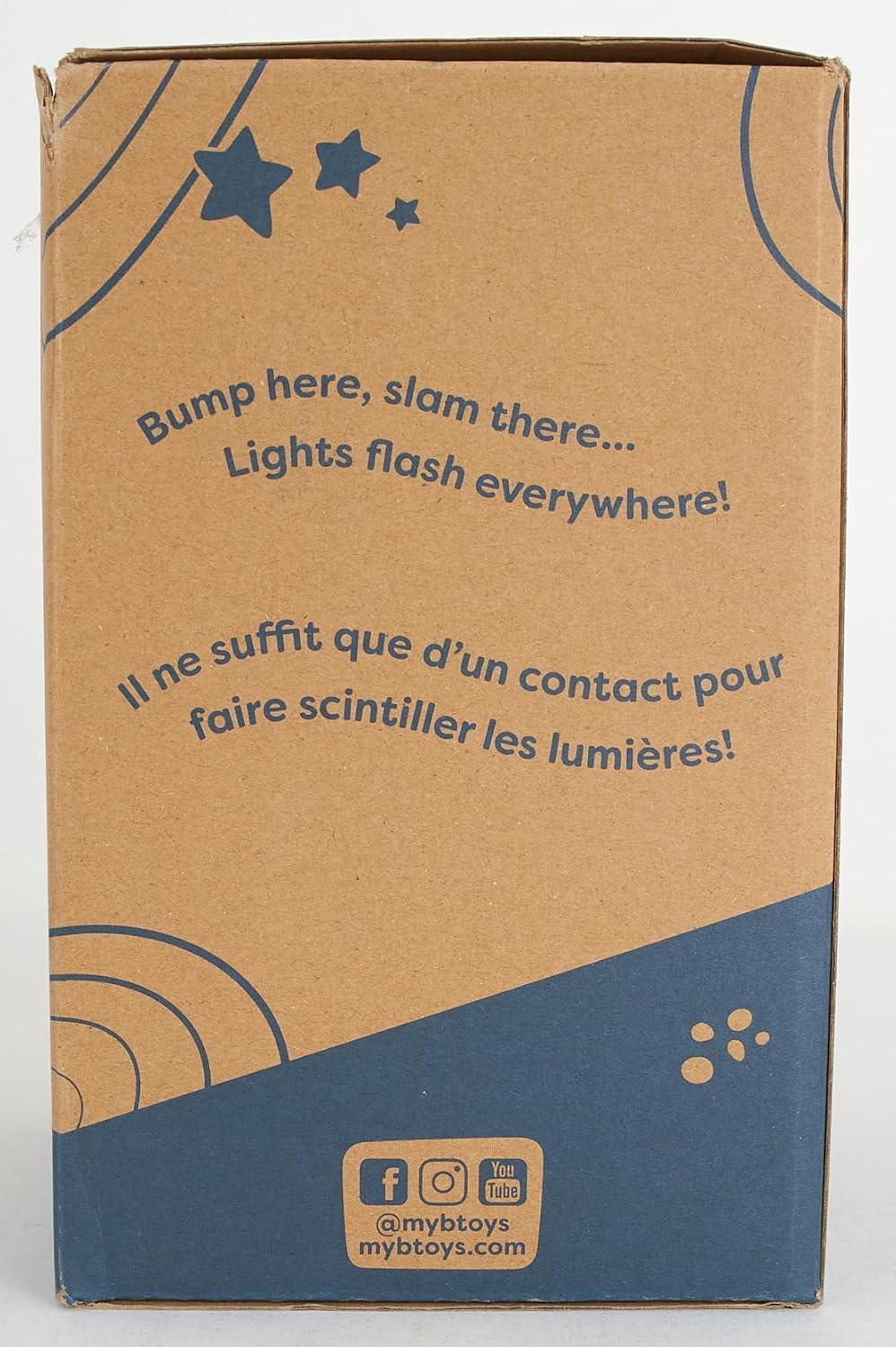 B. toys – Vehicle Bumper Space Car – Light – Up – Simple Remote Control Car for Toddlers with Alien Driver – Marky Mars – 12+ Months