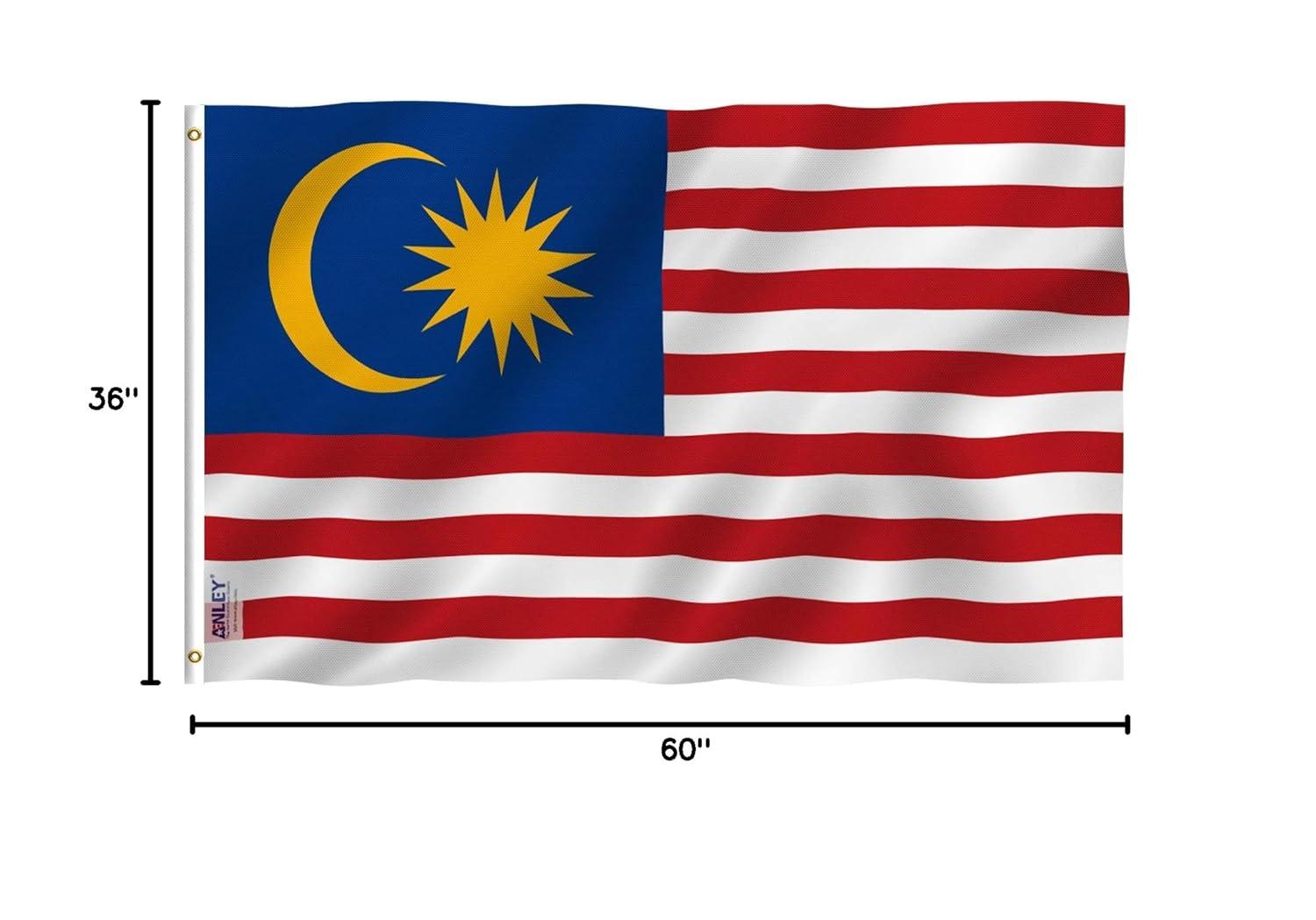 ANLEY Malaysia Flag Polyester 36 x 60 in. House Flag