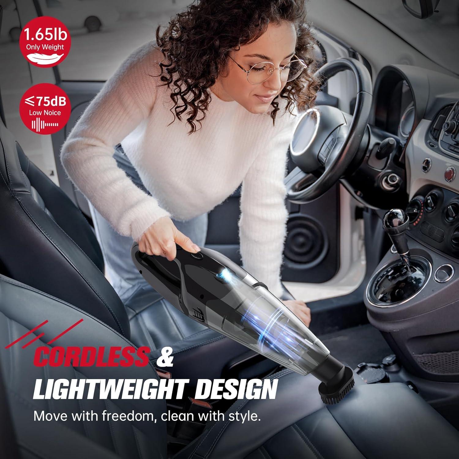 Handheld Vacuum Cordless Rechargeable, Dust Busters Cordless Rechargeable With LED, USB Charge, 1.65Lbs Hand Vacuum, Hand Vacuums For Car/Home/Pet