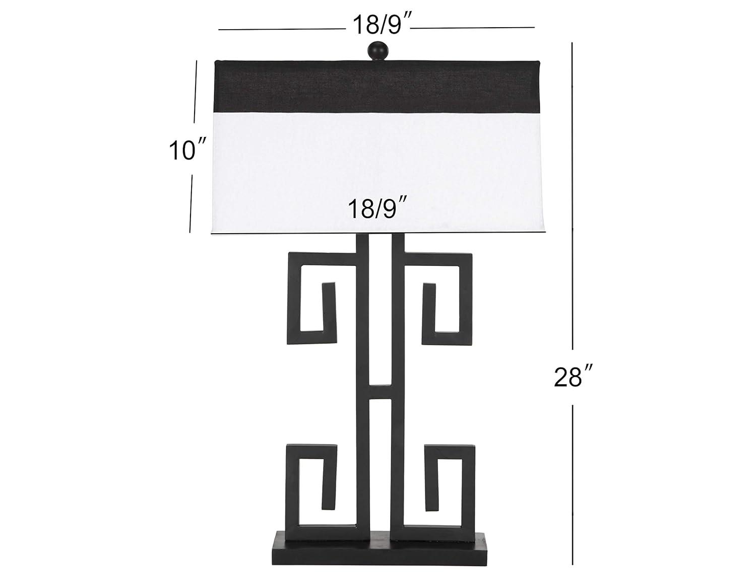 Greek Key Table Lamp (Set of 2) - 28 Inch Height - LIT4071 - Black - Safavieh