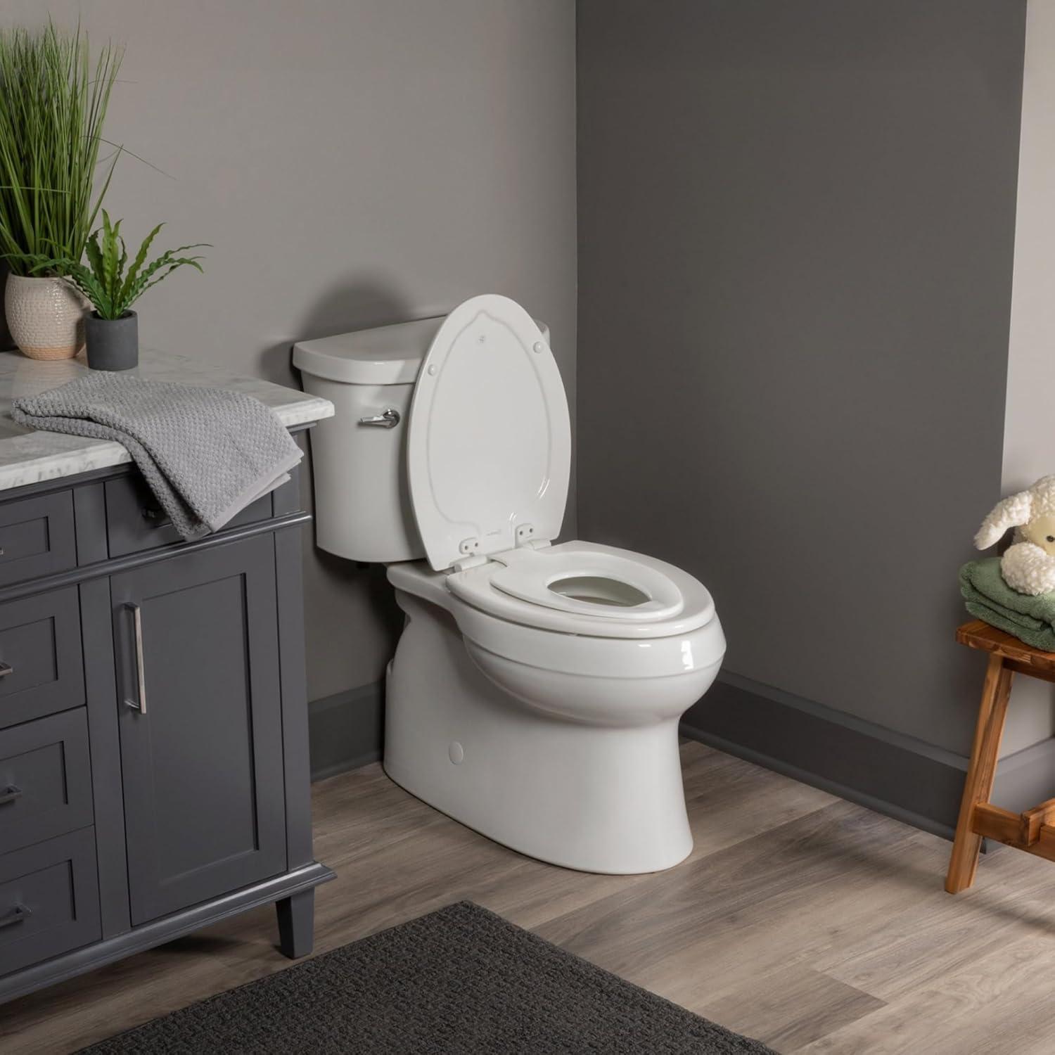 NextStep2 Round Slow Close Toilet Seat with Built-In Potty Training Seat