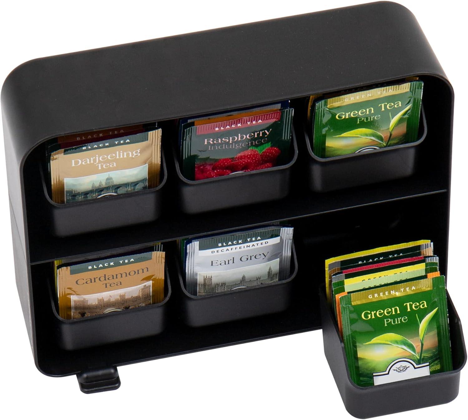 Mind Reader Mind Reader Tea Bag Organizer, Tea Station Organizer, Countertop Storage, Kitchen, Plastic, 10.25"L x 3.25"W x 7.75"H