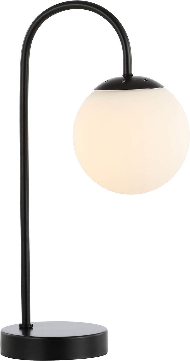 Arco Black Iron and Glass Minimalist Table Lamp