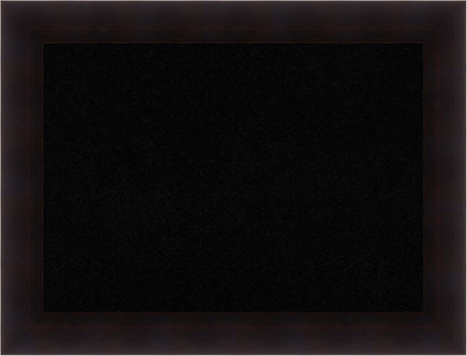 Amanti Art Black Cork Board Wood Framed Portico Espresso Bulletin Board 34 in. x 26 in.