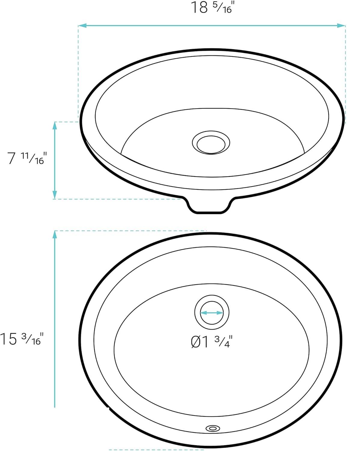 Trocadéro 18 Oval Under-Mount Bathroom Sink