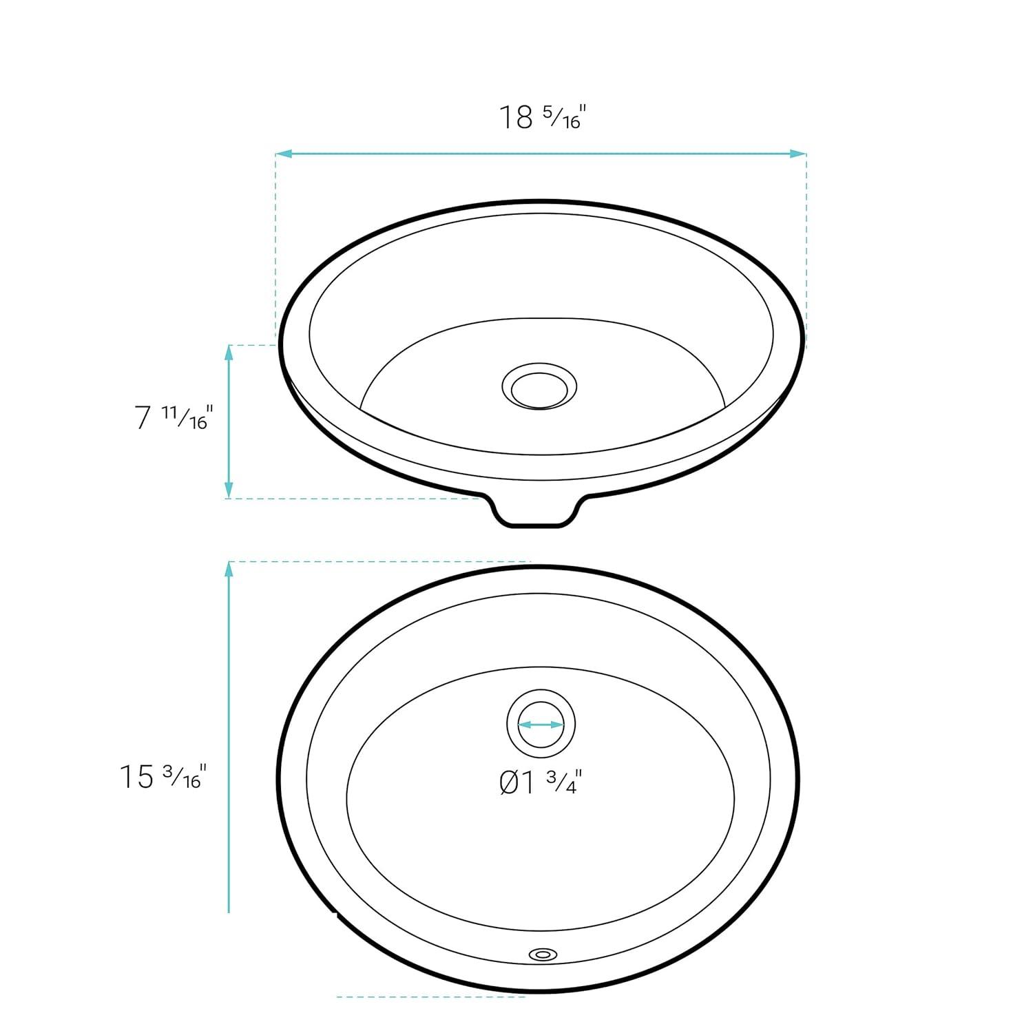 Trocadéro 18 Oval Under-Mount Bathroom Sink