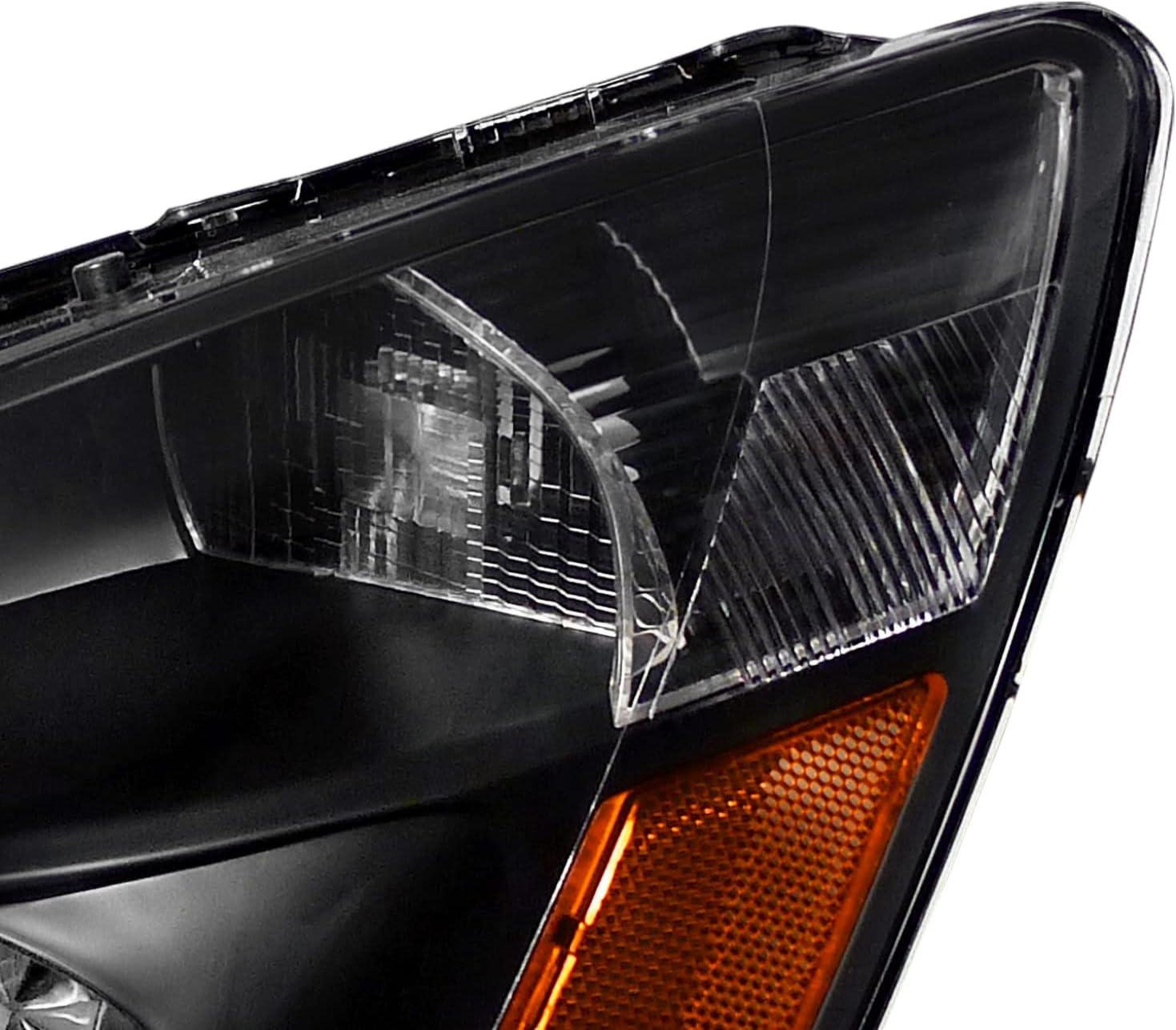Spec-D Tuning Black Headlights Compatible with 2003-2007 Honda Accord LX EX L+R Pair Head Light Lamp Assembly
