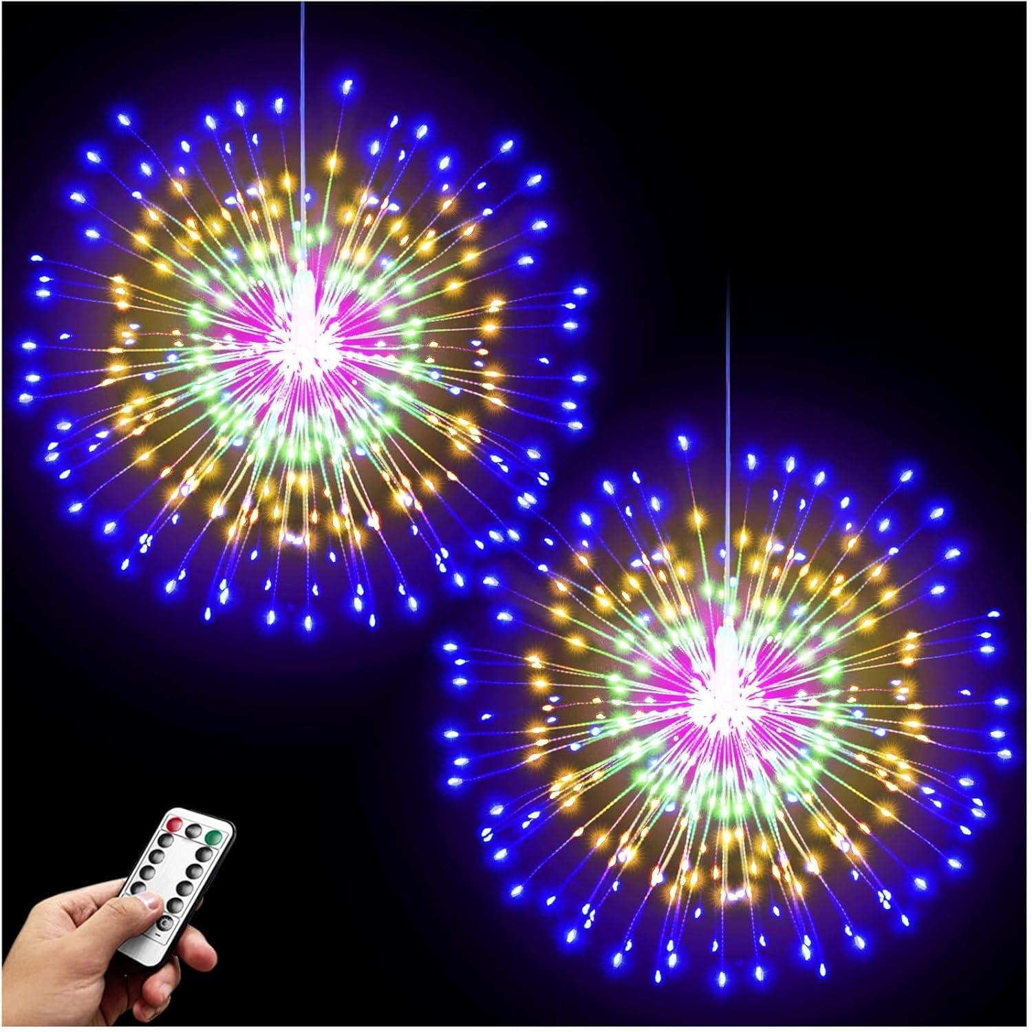 XYKA 200 LED Battery Operated Copper Wire Fairy Lights with Remote 8 Modes Deformable Star Sphere Hanging String Lights for Bedroom Christmas Wedding Patio Garden Timer Warm White Ceiling Decorations