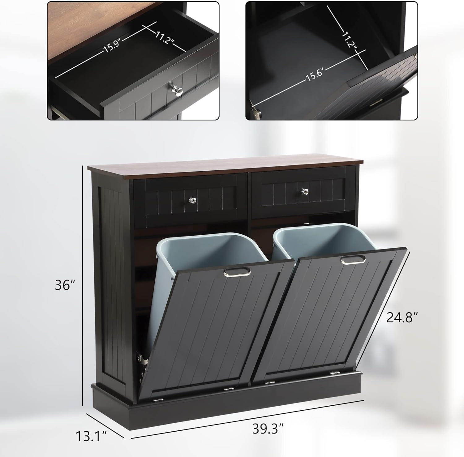 Double Tilt Out Trash Kitchen Cabinet