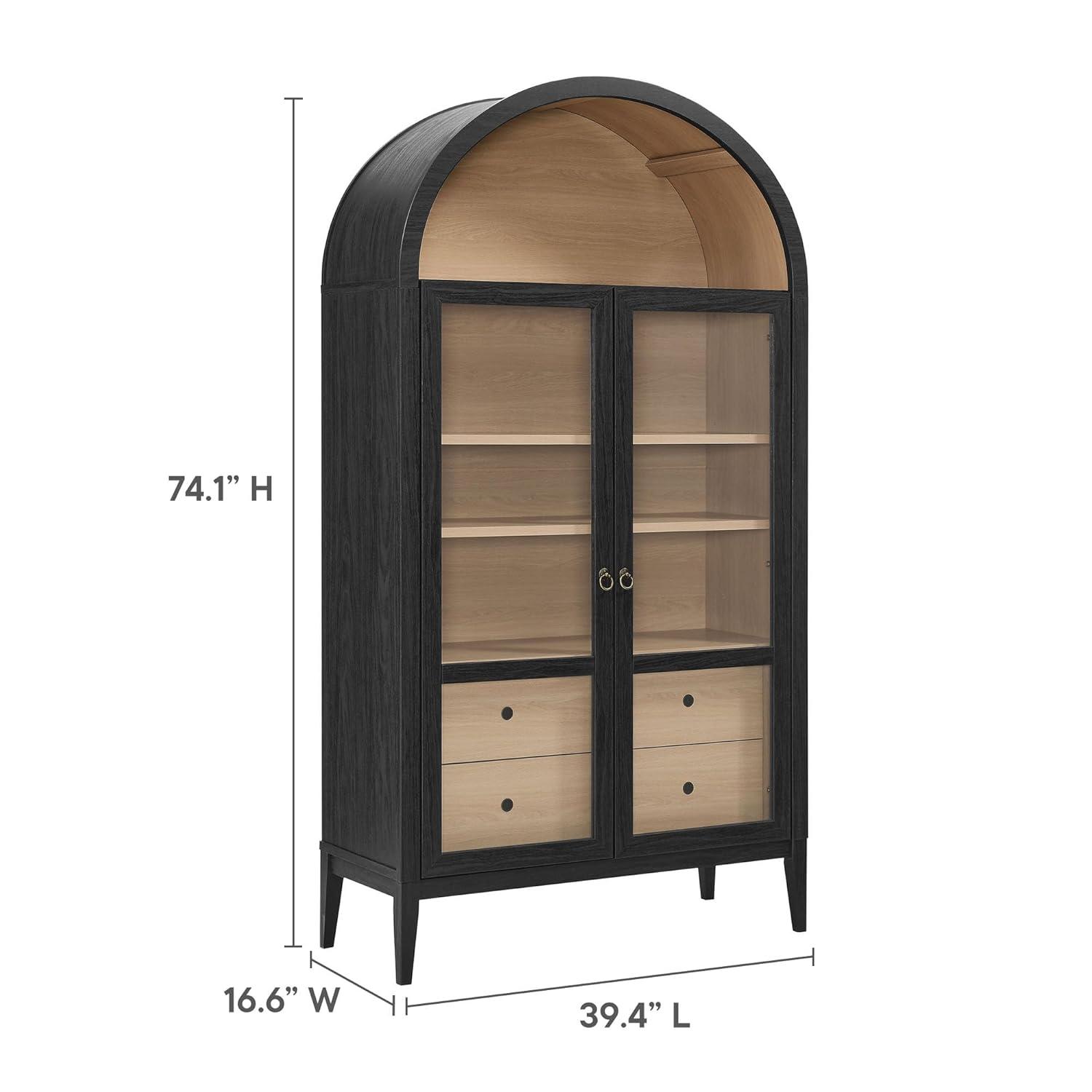 Modway Nolan 74" Tall Arched Storage Display Cabinet
