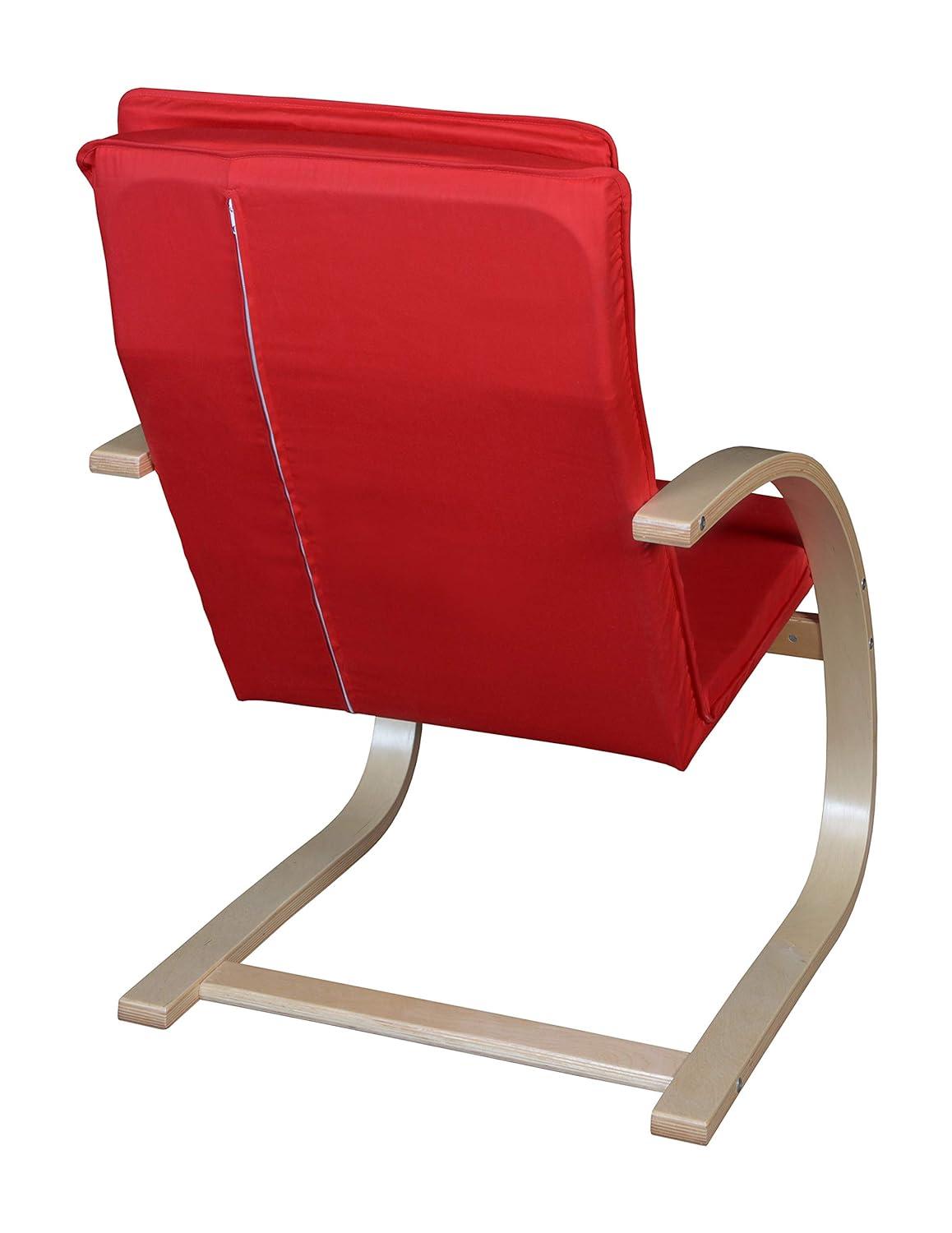 Niche Mia Bentwood Reclining, Lounge, Rocking Chair- Natural/ Red