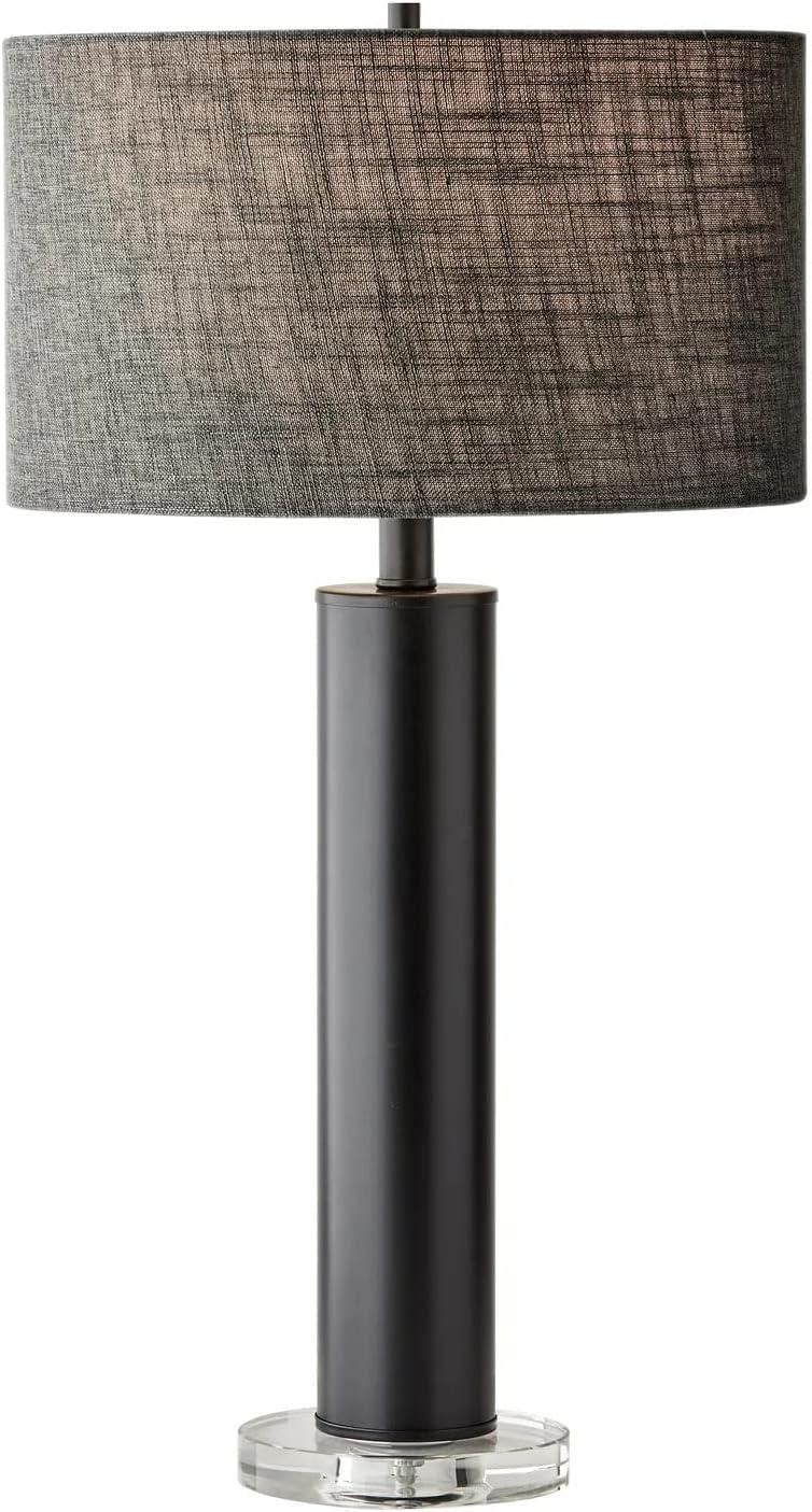 Ezra Table Lamp Black - Adesso: Modern Metal Design, No Assembly, UL Listed, Drum Shade