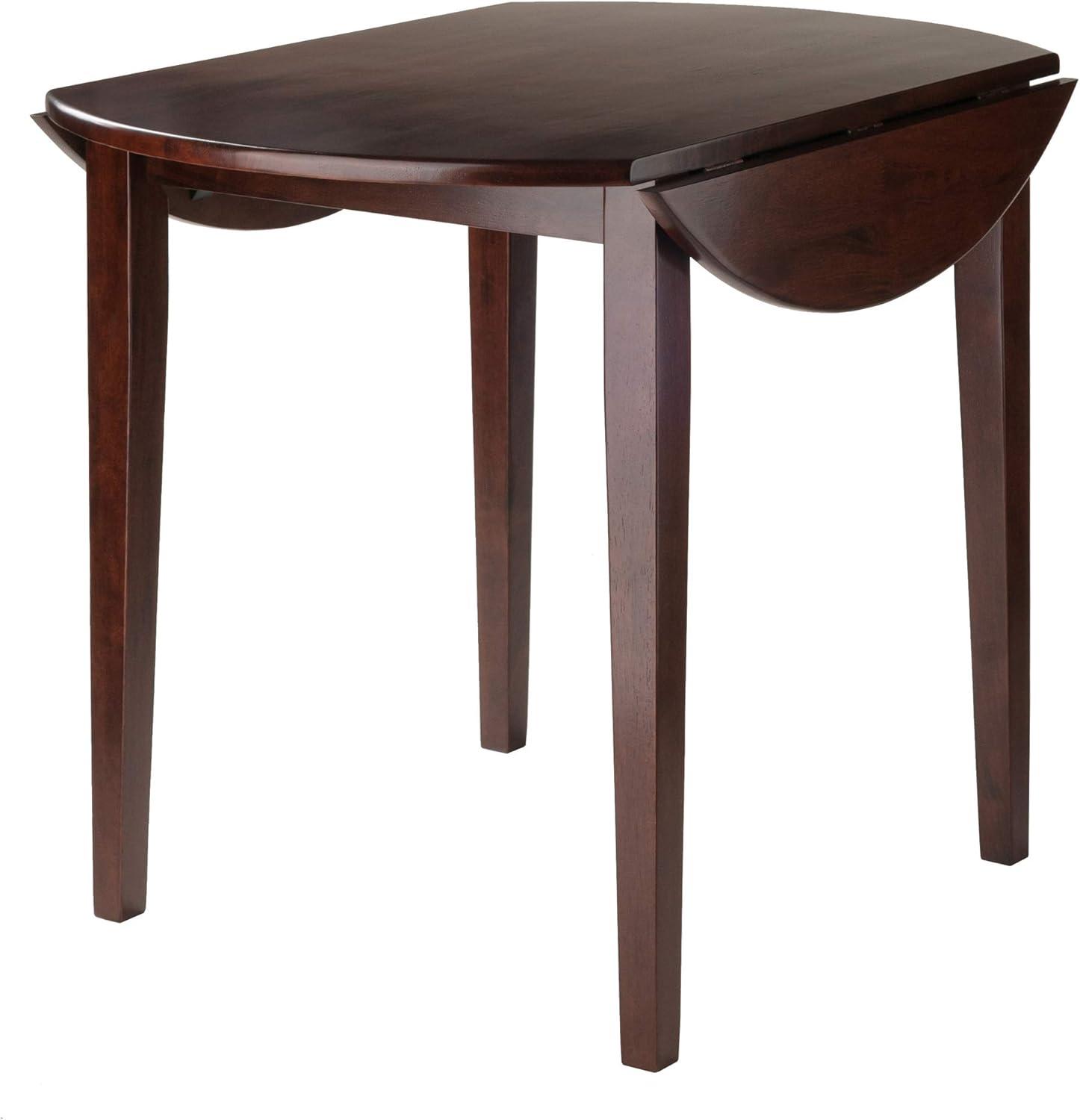 Transitional 36" Extendable Round Dining Table in Walnut