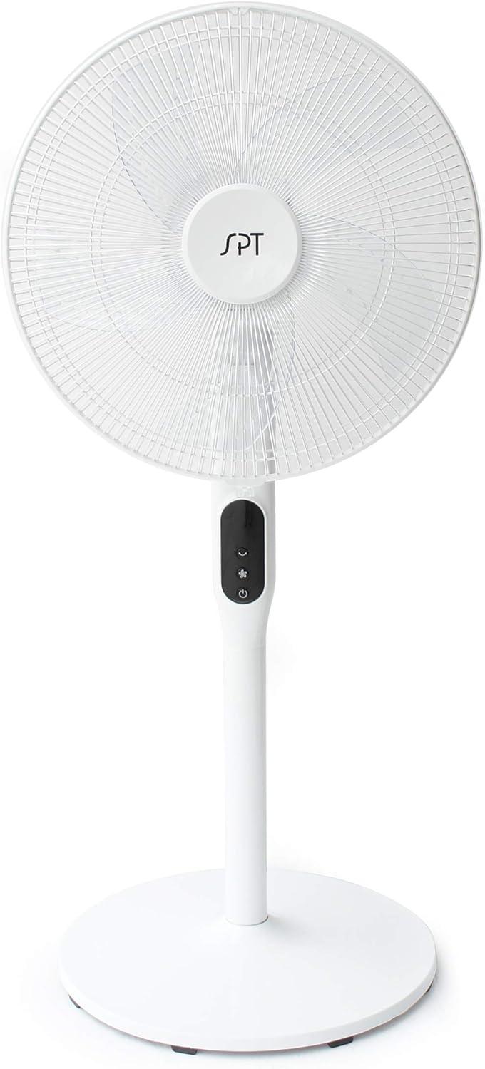 16" DC-Motor Energy Saving Stand Fan with Remote and timer-Piano White