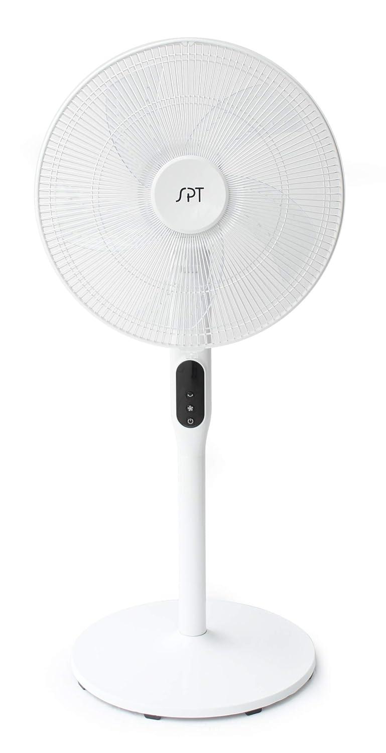 16" DC-Motor Energy Saving Stand Fan with Remote and timer-Piano White