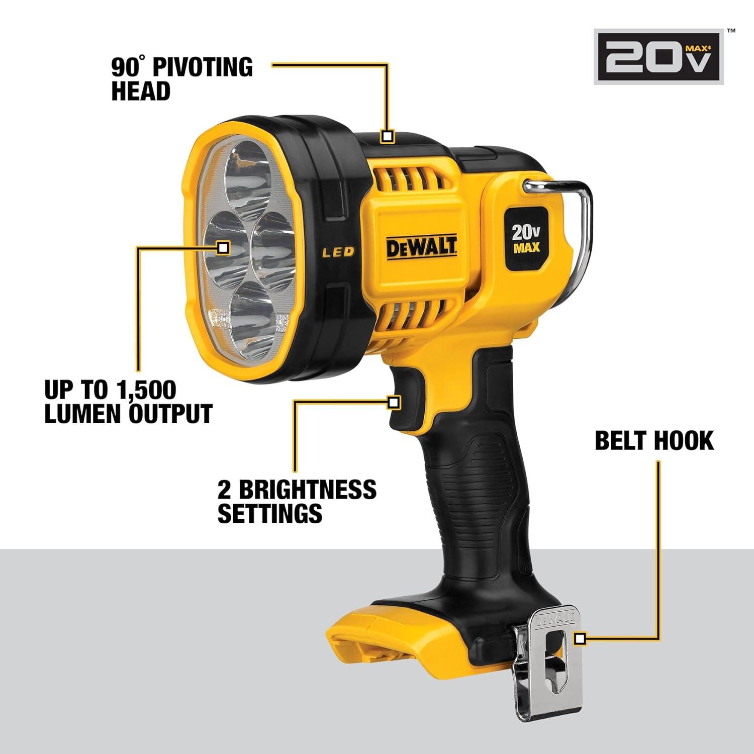 DEWALT, DCL043, 20V MAX JOBSITE LED Spotlight
