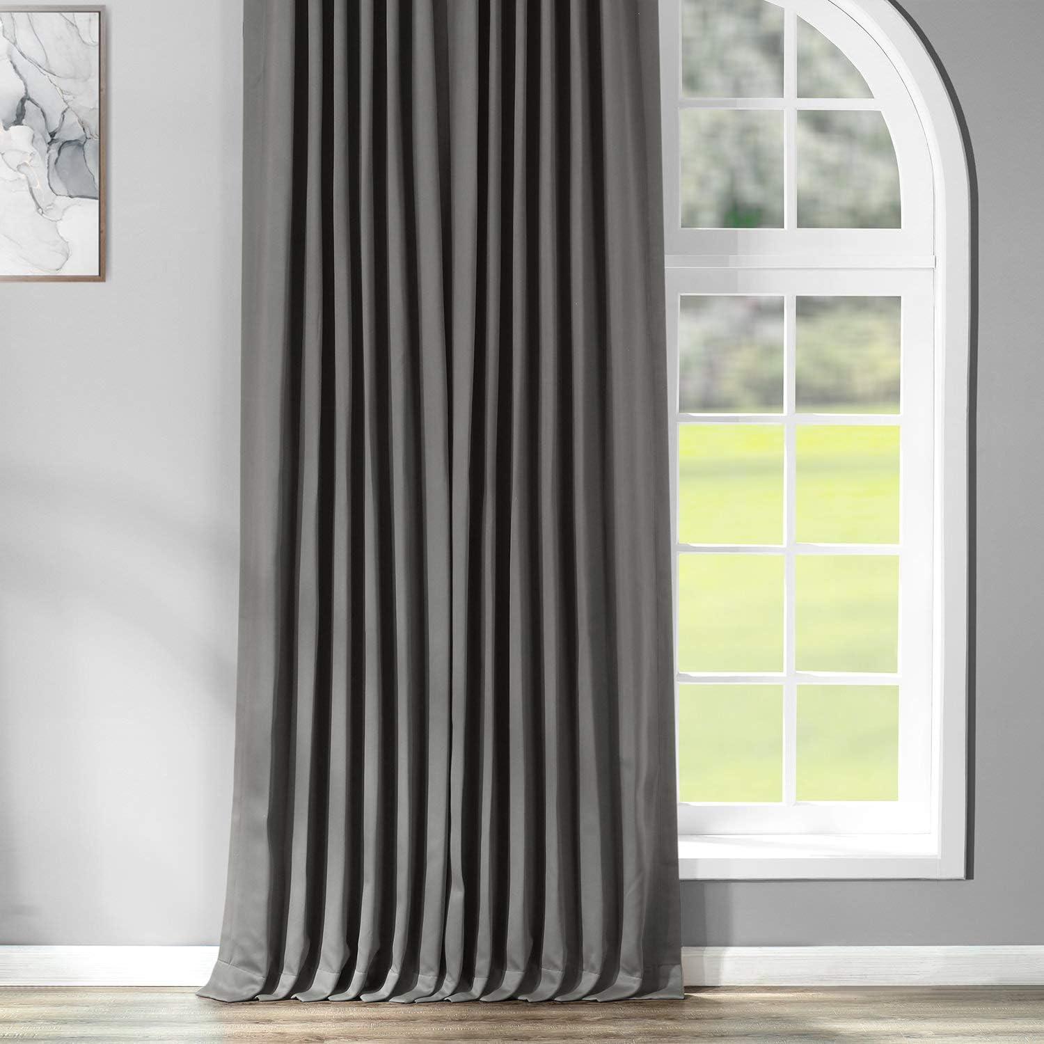 Anthracite Grey Doublewide Blackout Polyester Curtain Panel 100" x 108"