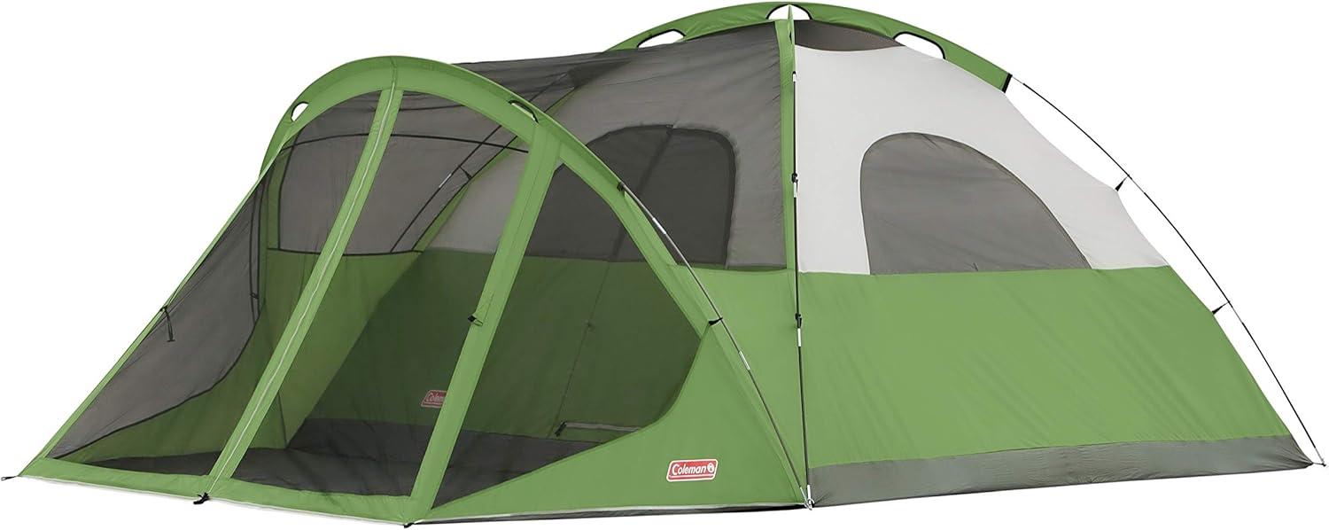 Coleman Evanston 6-Person Dome Tent with Screen Room, 2 Rooms, Green